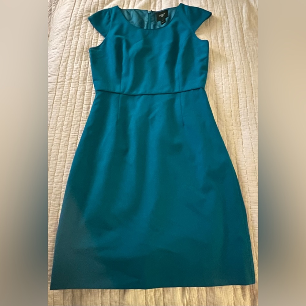 J. Crew Suiting Cap Sleeve Dress Size 2 Teal